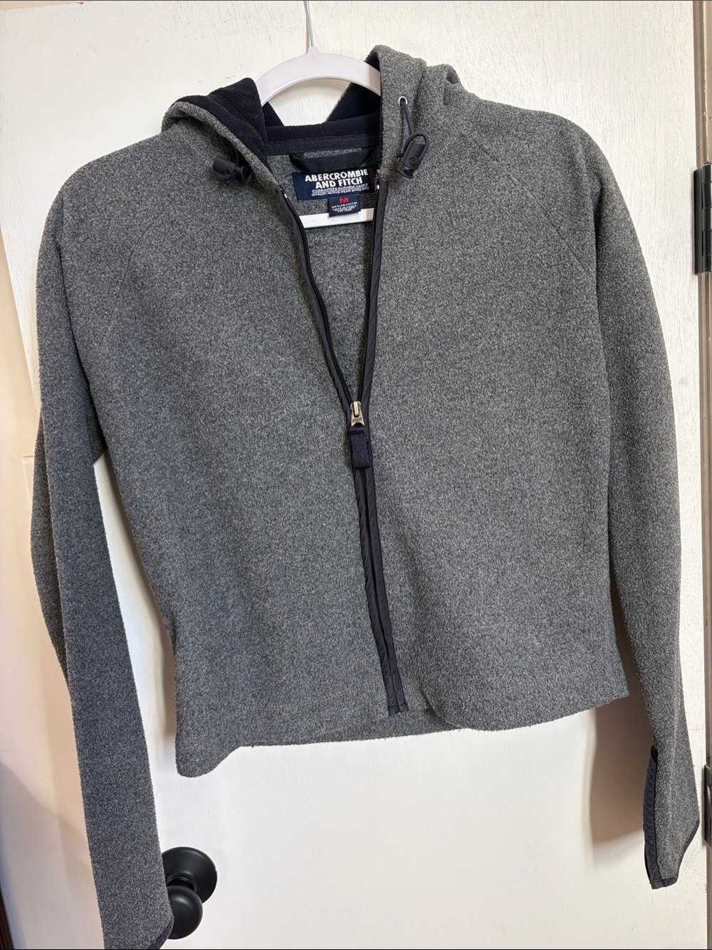 Abercrombie & Fitch Gray Hooded Zip-Up Jacket